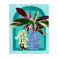 Moroccan Shelfie | Tropical Teal Plants Botanical | Exotic Modern Bohemian Eclectic Décor  (Print Only)