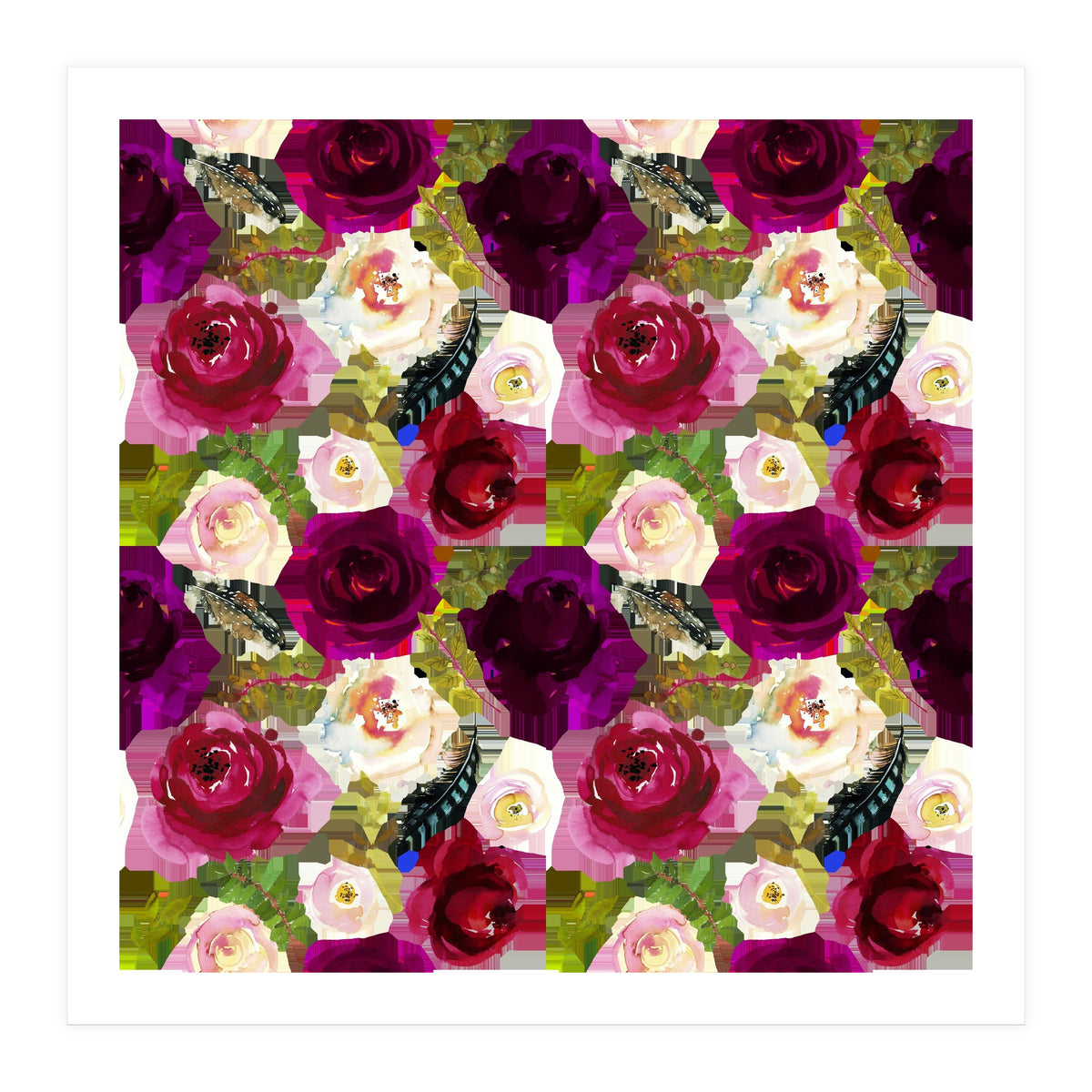 Water Colour Rose Pattern (Print Only)