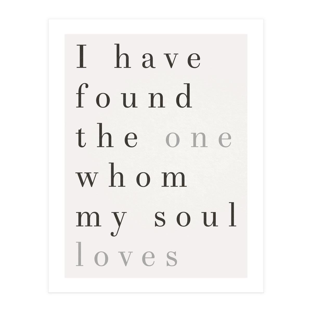 The One My Soul Loves, White (Print Only)