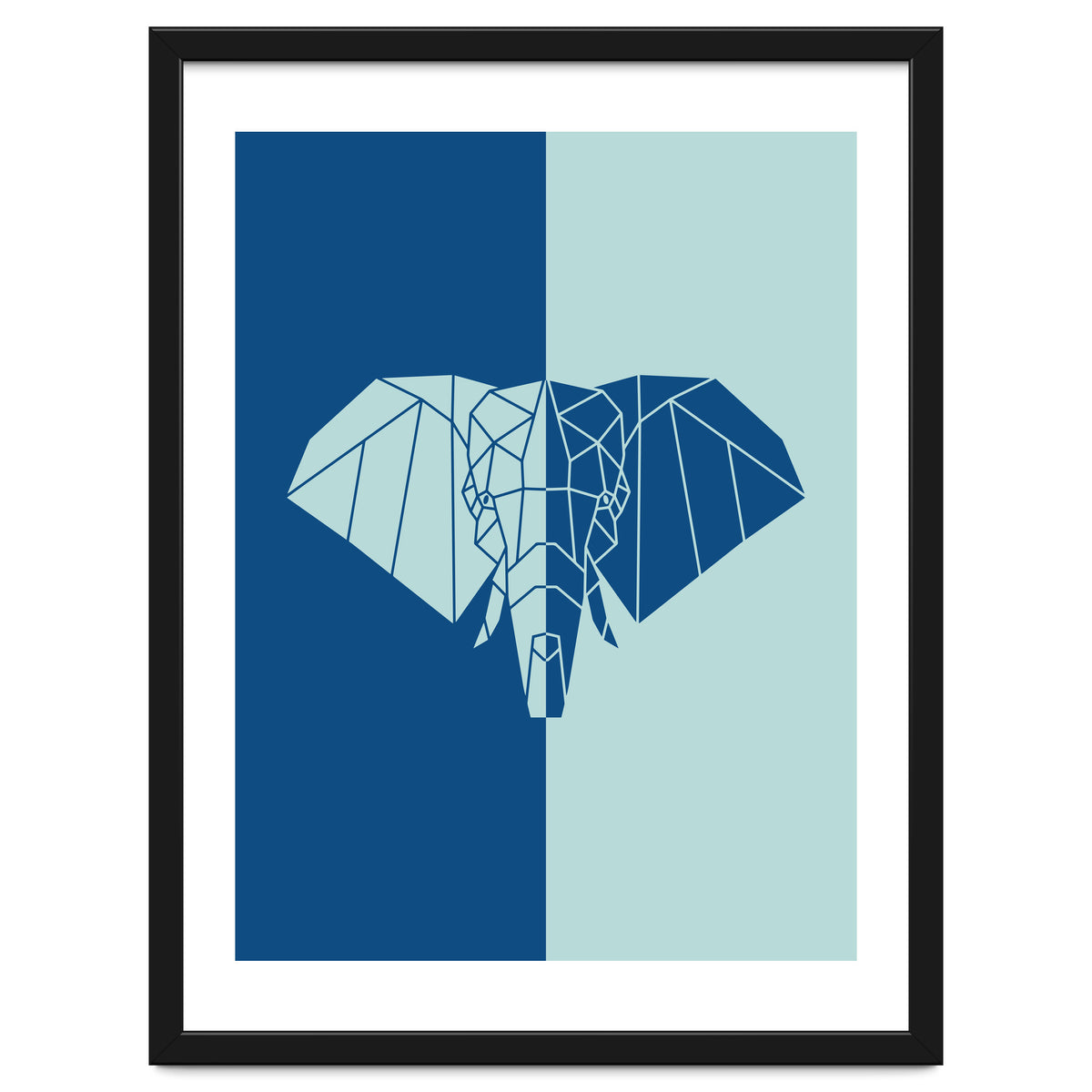 ELEPHANT IN BLUE ! POLYGON ART