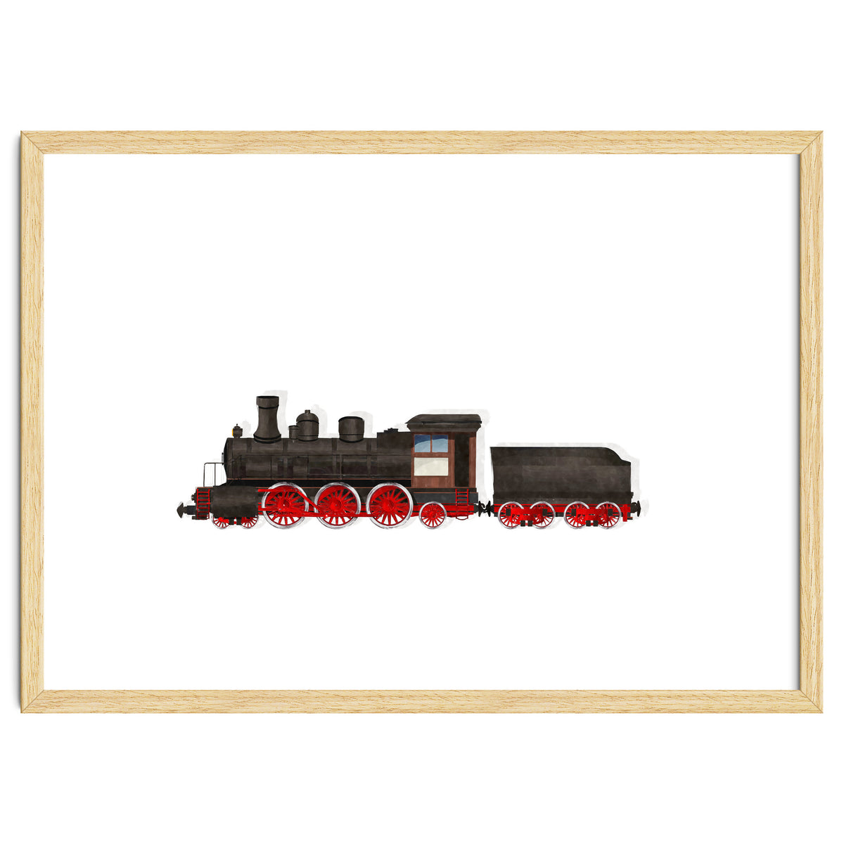 Watercolor Steam Train