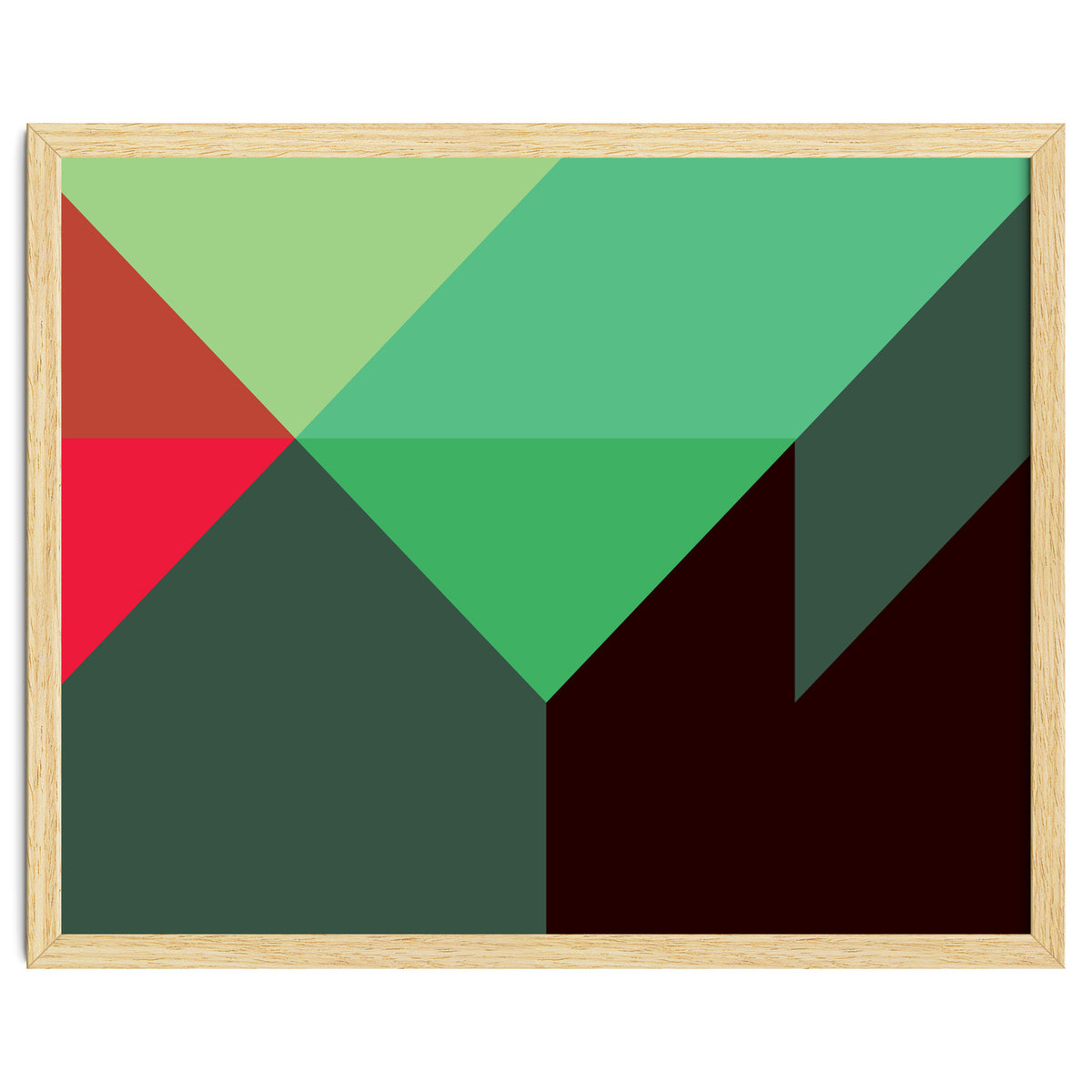 Geometric Shapes No. 30 - red, green & black