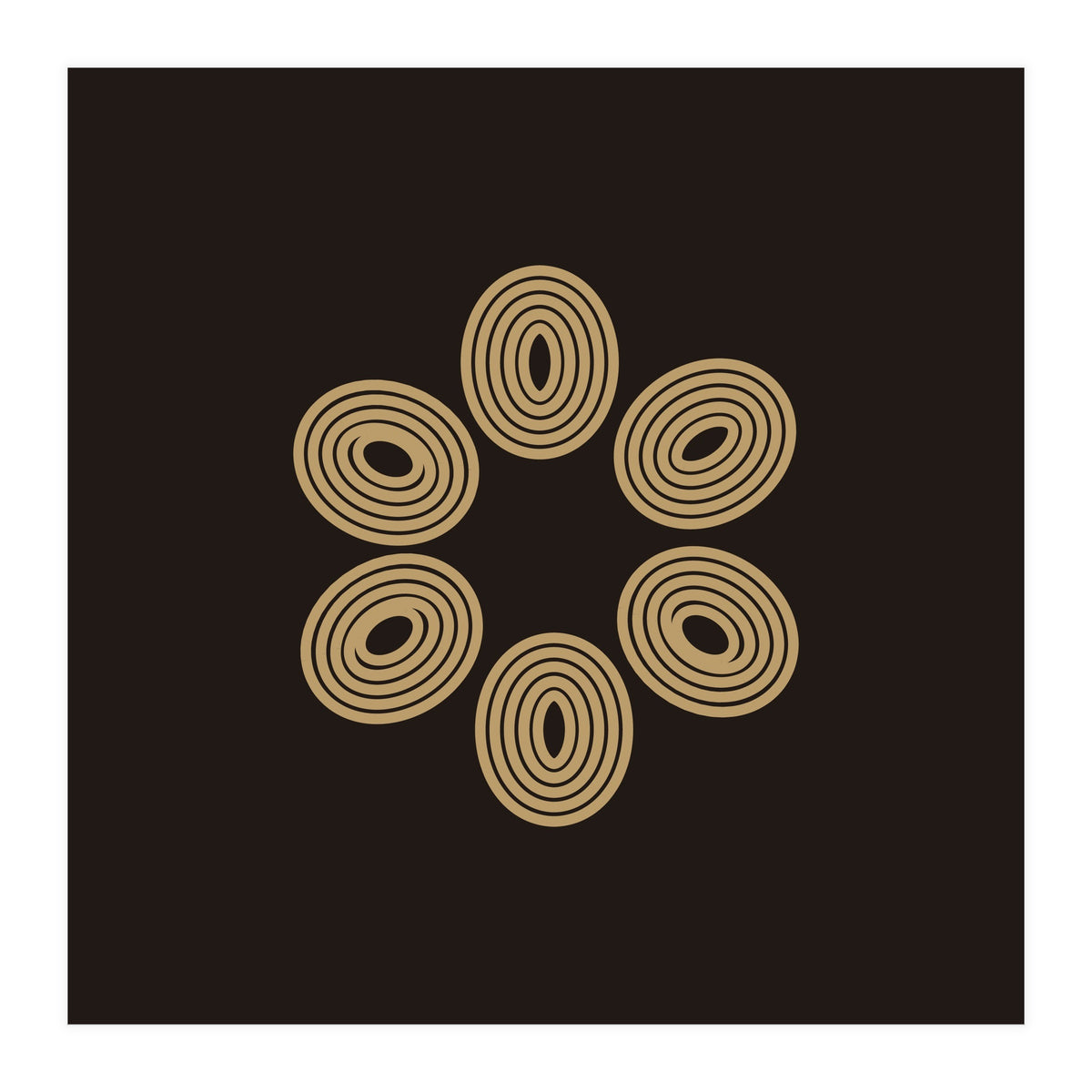 Golden floral lines | abstract minimal (Print Only)