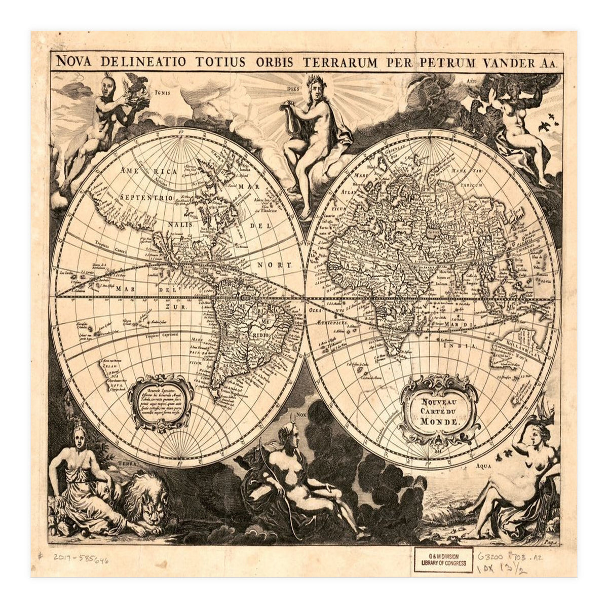 Old world mapa mundi (Print Only)