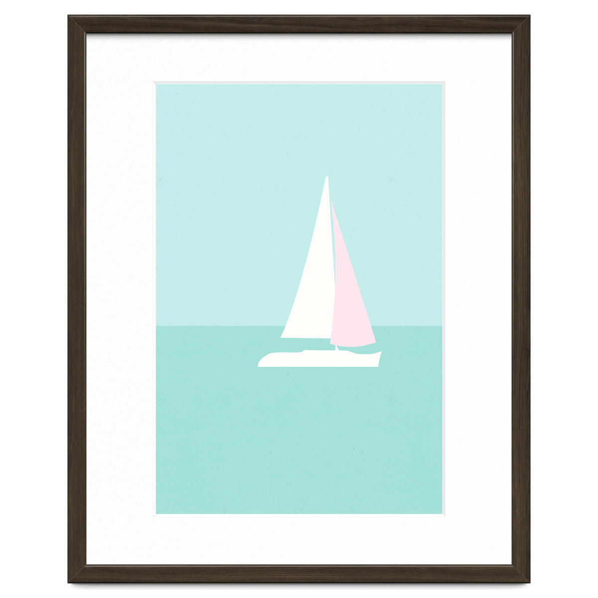Minimal Sailboat - Turquoise Coast
