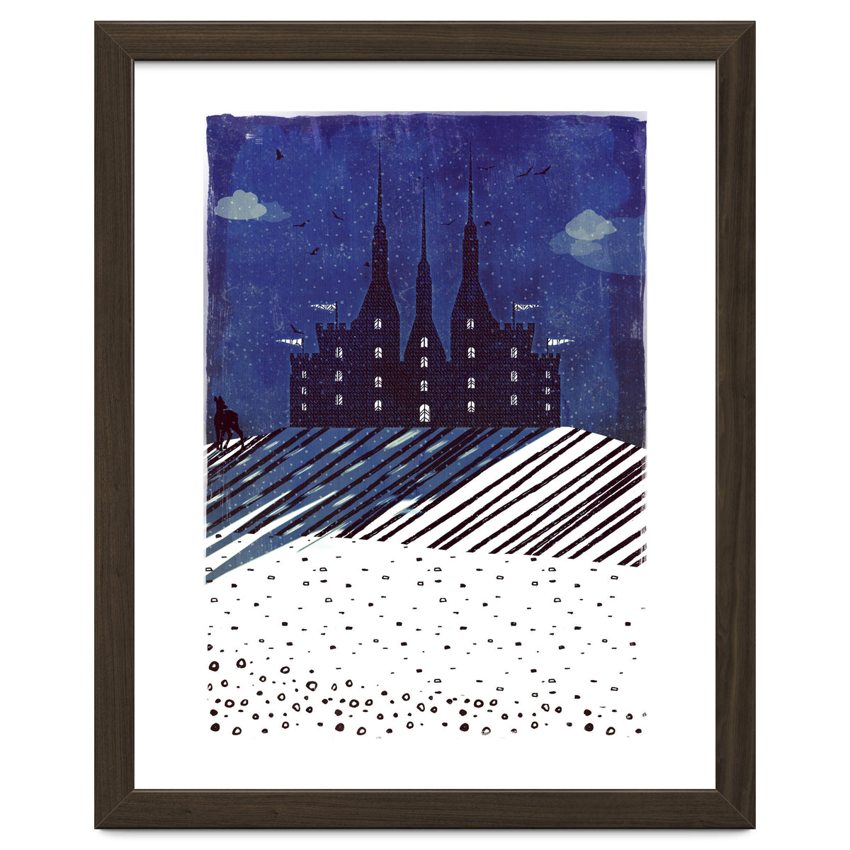 Castle on the hill at night