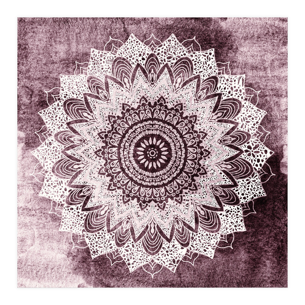 Bohochic Mandala In Burgundi (Print Only)
