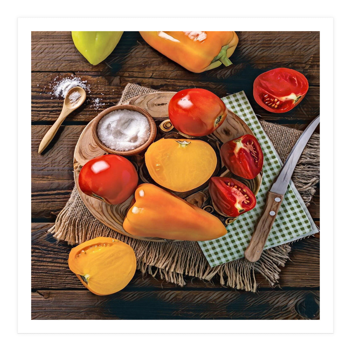 Bell peppers and tomatoes (Print Only)