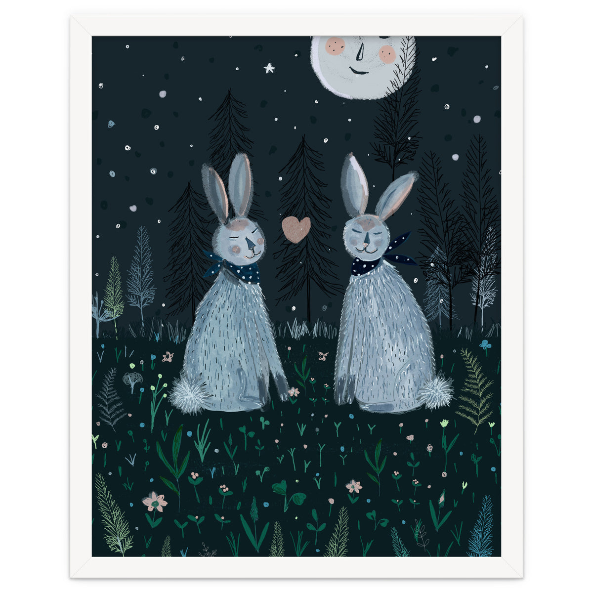 Rabbits in the forest