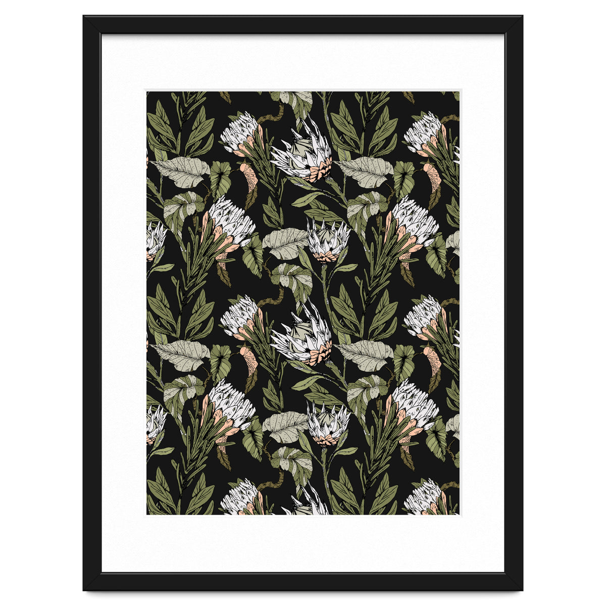 Dark pattern botanical boho
