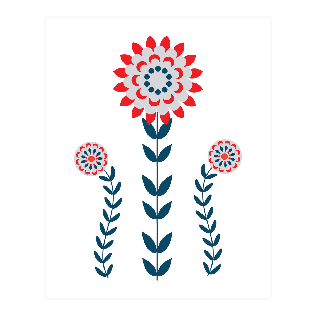 Scandi Folk Flowers  (Print Only)