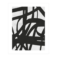 Expressionist black and white V (Print Only)