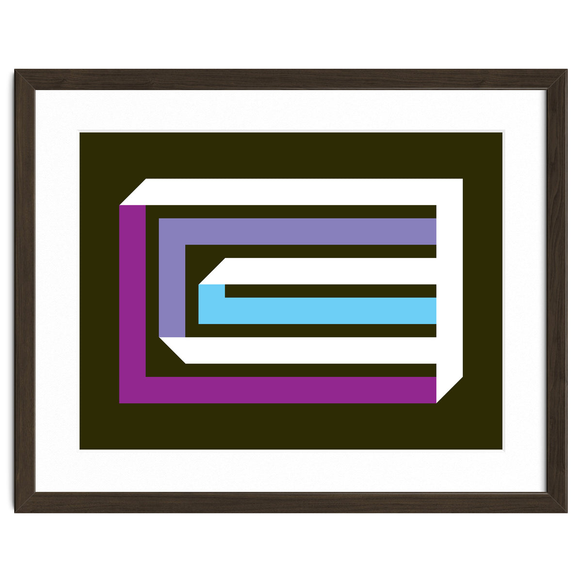 Geometric Shapes No. 35 -  brown, blue & lilac