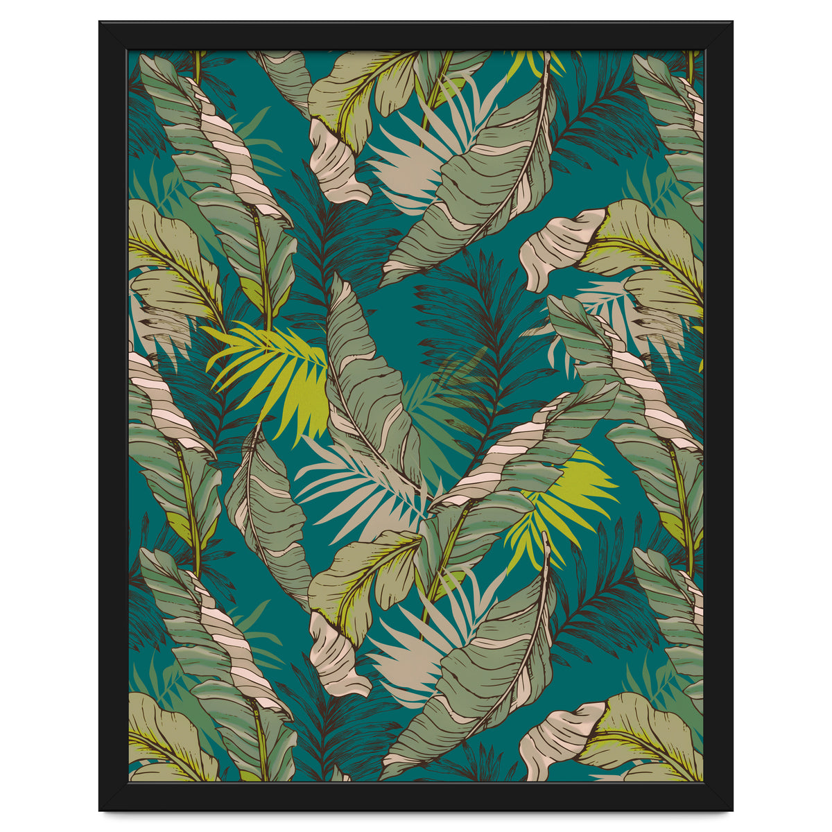 Drawing of wild tropical jungle