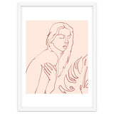 Lueur, Tropical Nude Modern Bohemian Woman Line Art, Minimal Scandinavian Sketch Blush Drawing thumbnail