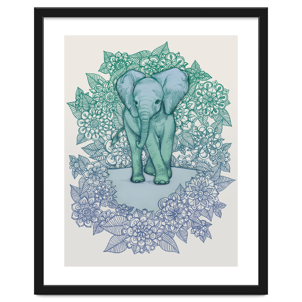 Emerald Elephant in the Lilac Evening