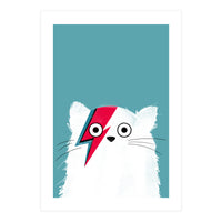 Doozal Cat Bowie White (Print Only)