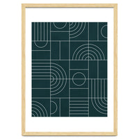 My Favorite Geometric Patterns No.26 - Green Tinted Navy Blue