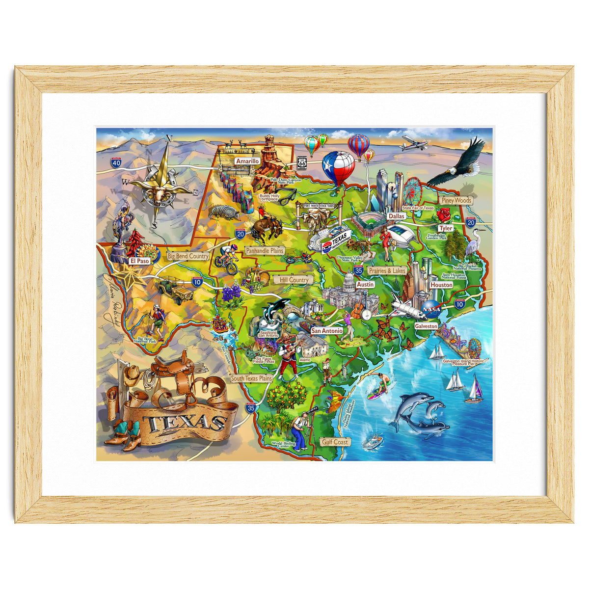 Texas Illustrated Map