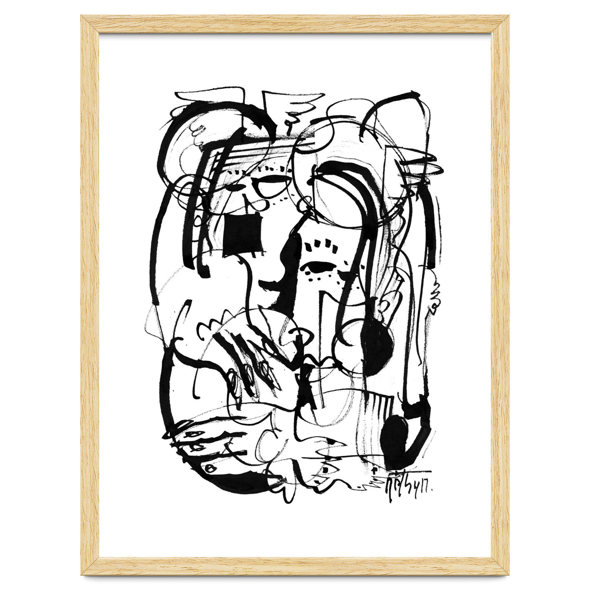 Two Shy Angels - b&w