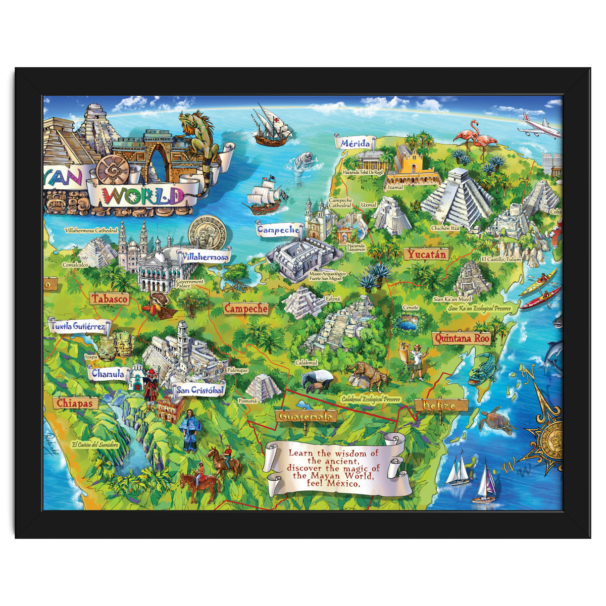 Yucatan Map Illustration