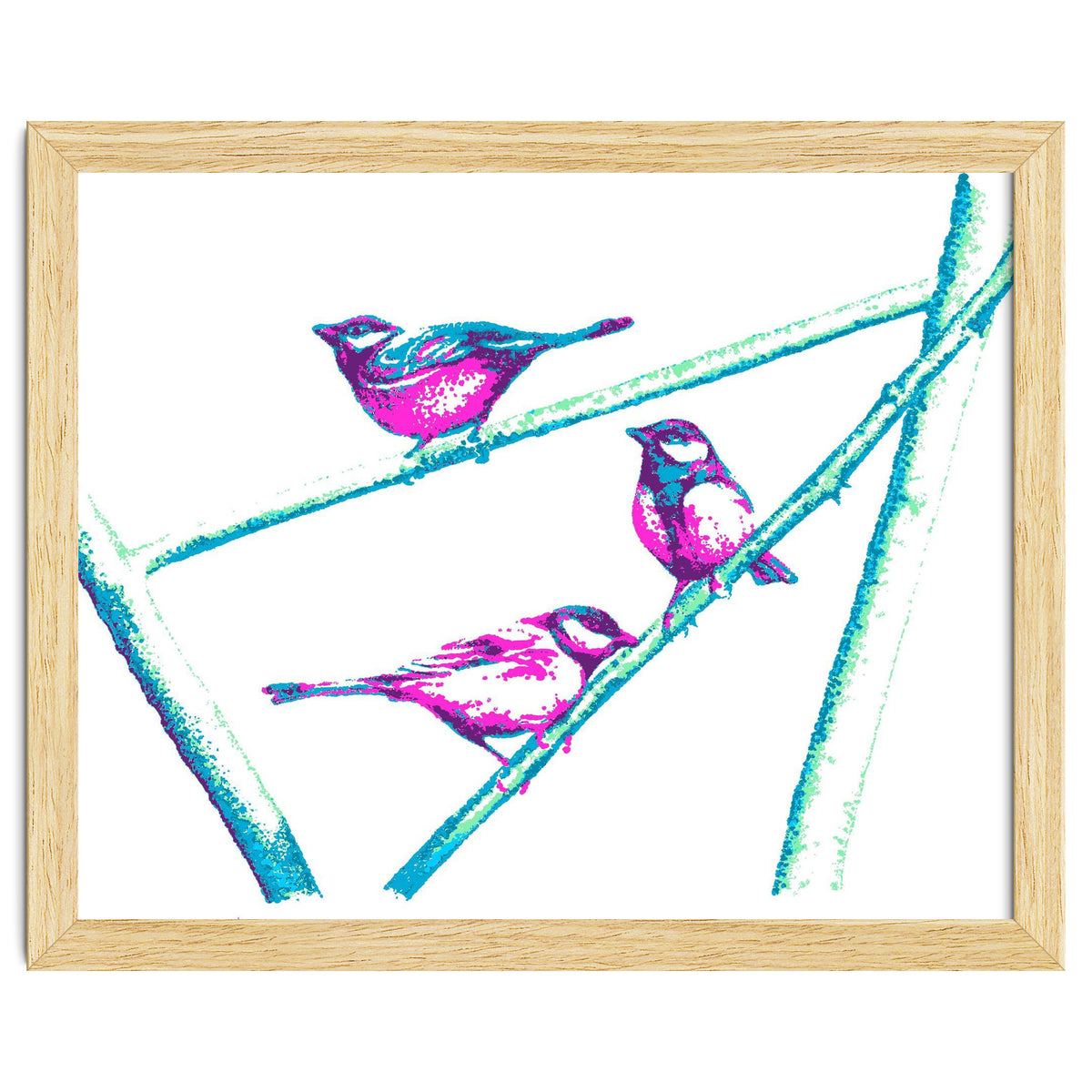 Garden Birds On A Branch