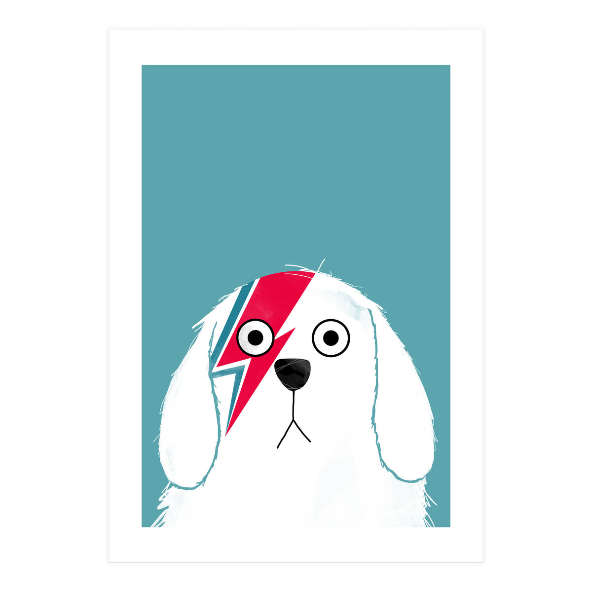Doozal Dog Bowie White (Print Only)