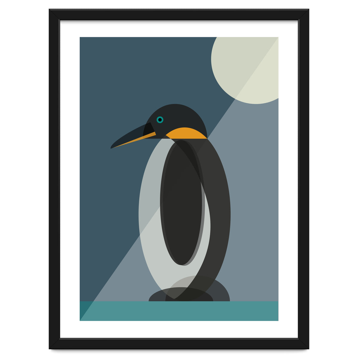 Mid Century Geometric Penguin
