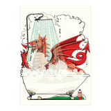 Welsh Dragon in the Bath, Funny Bathroom Humour, Wales, Britain, United Kingdom  (Print Only) thumbnail
