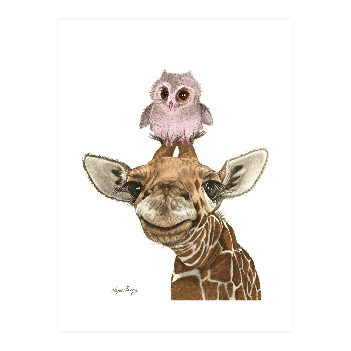 Giraffe and Owl (Print Only)