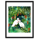 To Me, You're The Perfect Heron, Tropical Jungle Wildlife Animals Birds, Botanical Stork Painting thumbnail