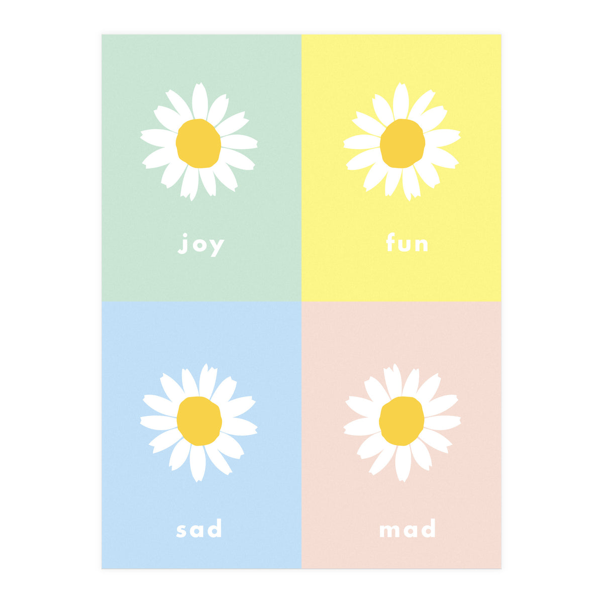 emotions - colorful - pop flower - joy - mad- sad - fun (Print Only)