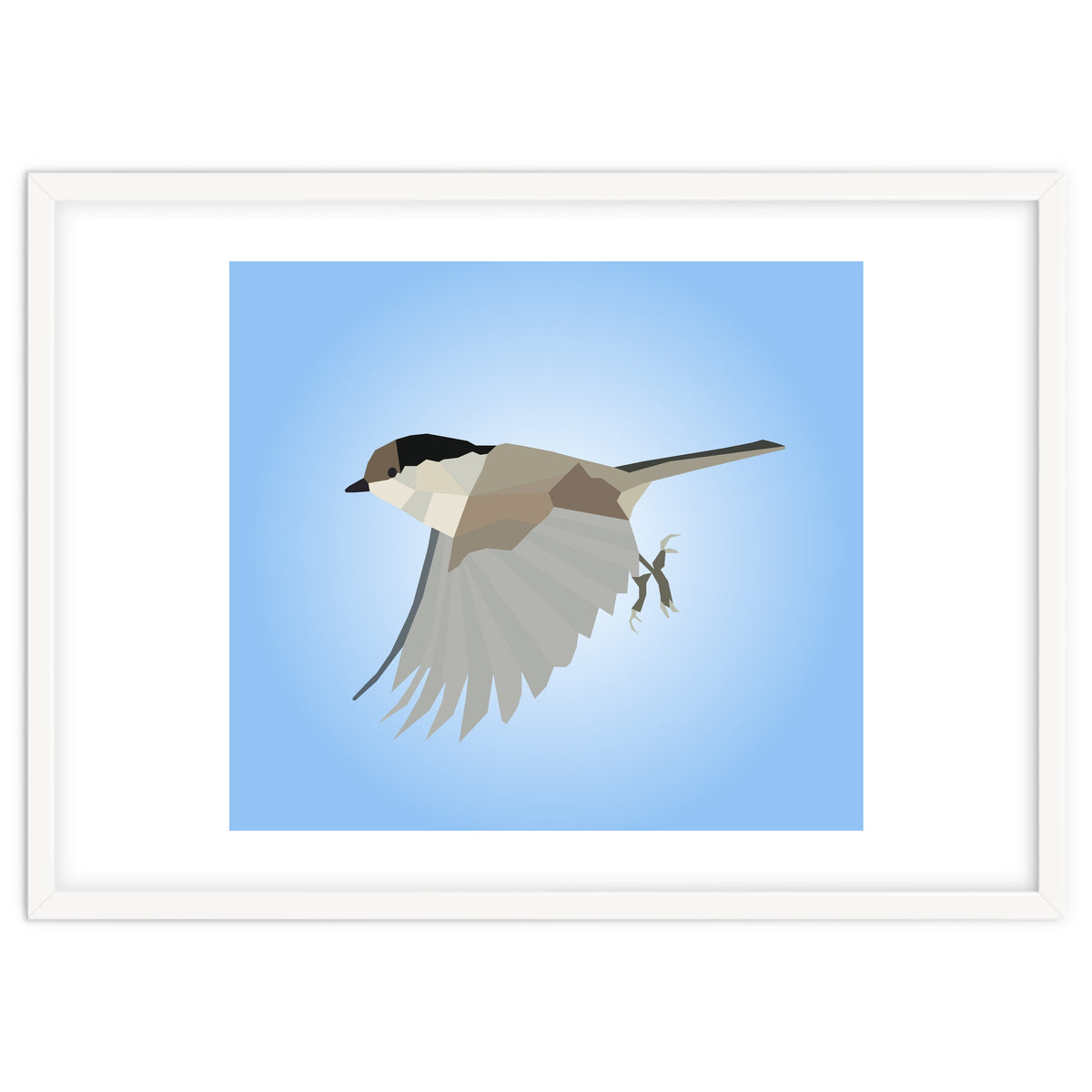 Willow Tit Bird Low Poly Art