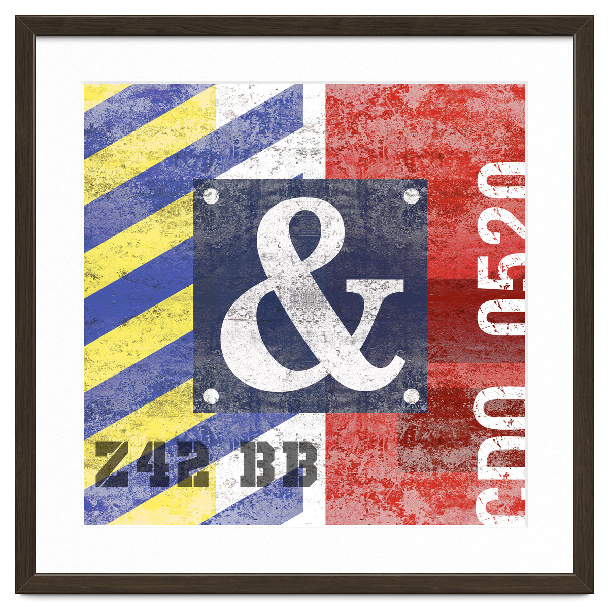 Blue Ampersand Industrial Abstract