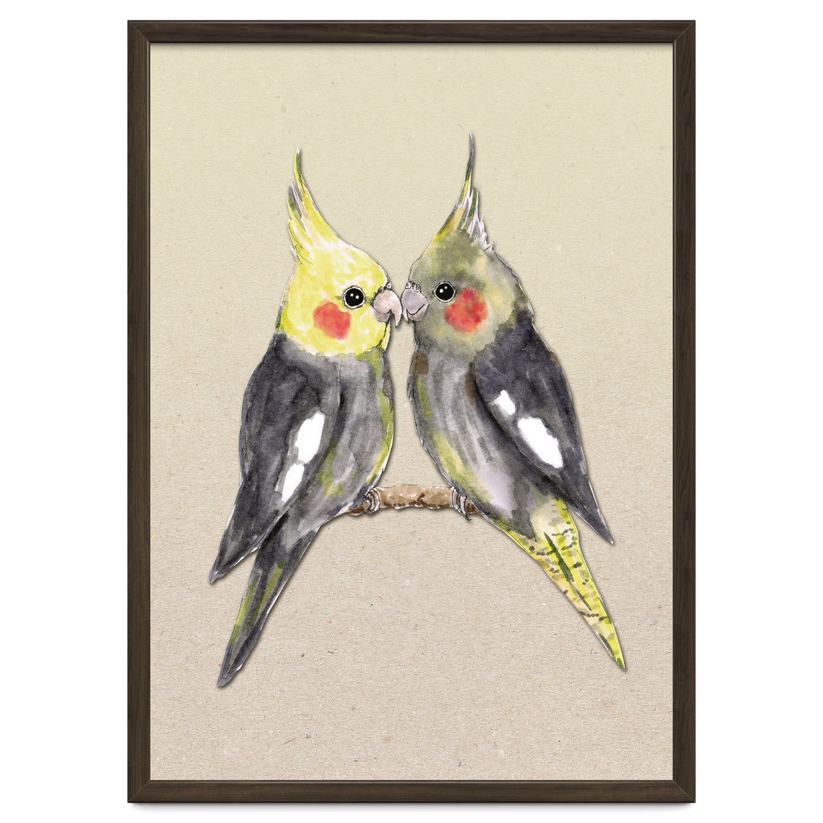 Two cute cockatiels