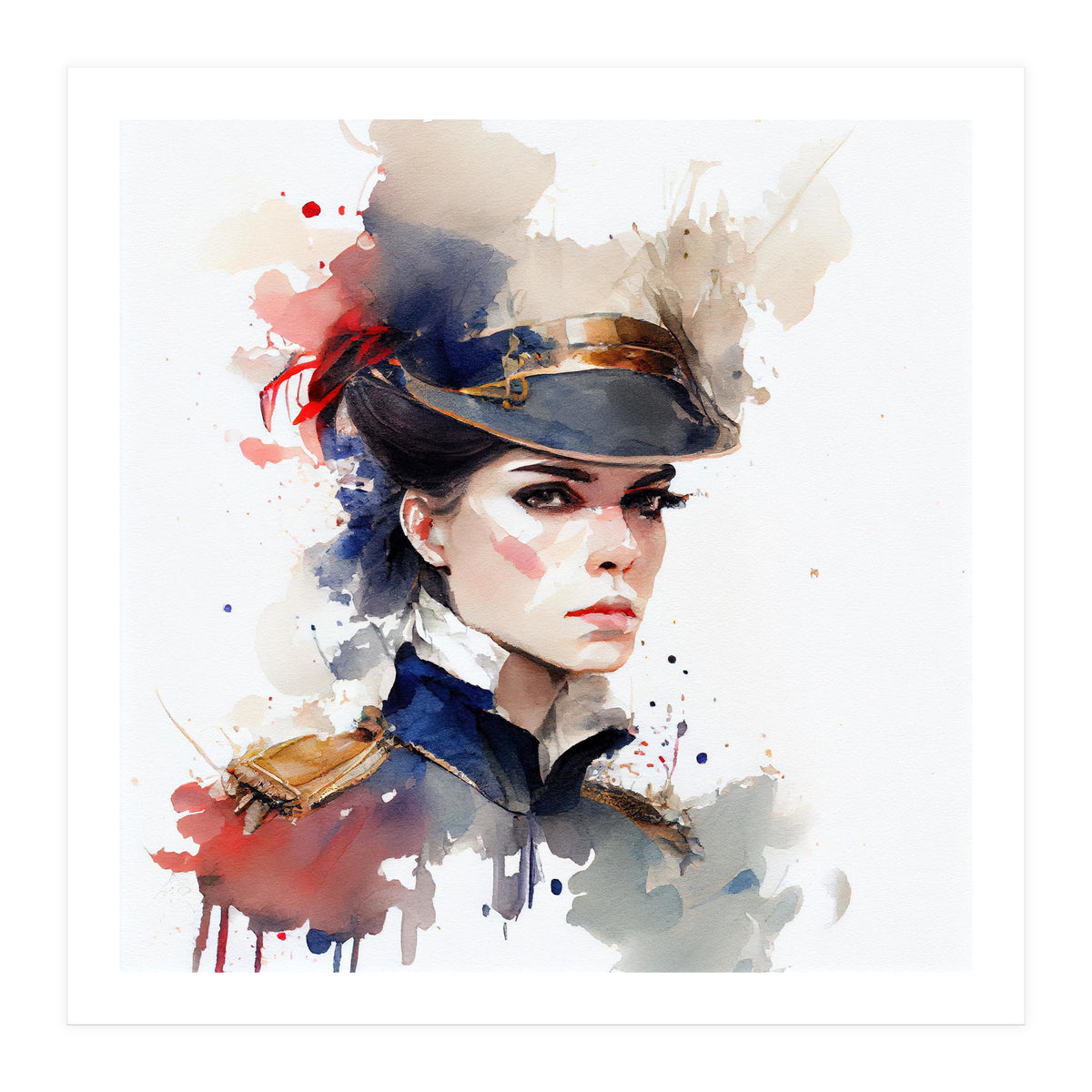 Watercolor Napoleonic Soldier Woman #1 (Print Only)