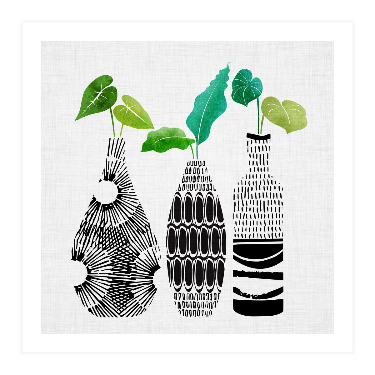 Triple Tribal Vases (Print Only)