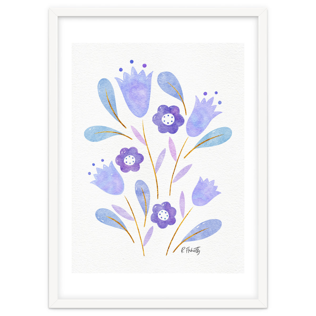 Watercolour Tulips | Purple