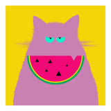 Watermelon Lilac Cat  (Print Only) thumbnail