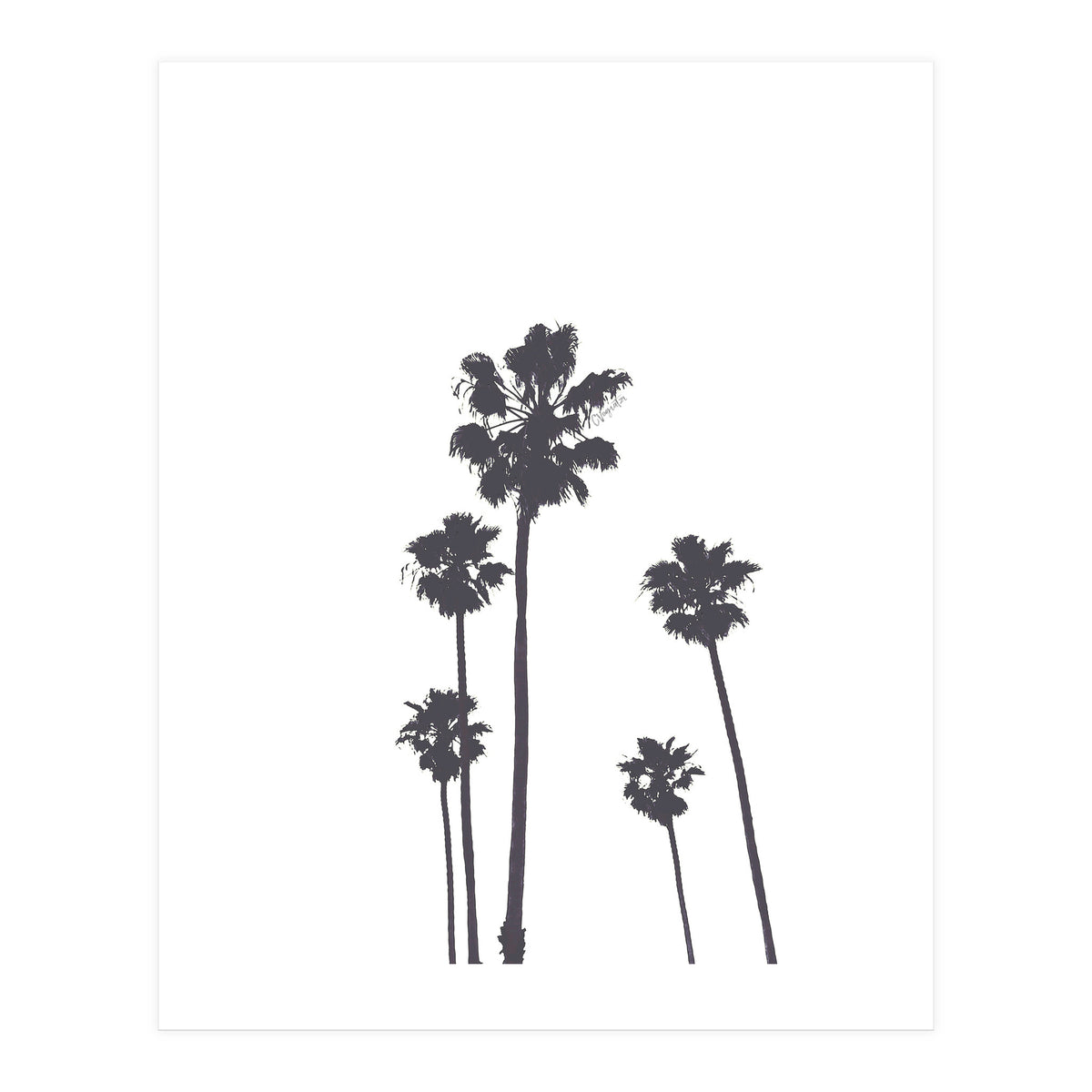 Palms & Sunset-Minimal B&W 2 (Print Only)