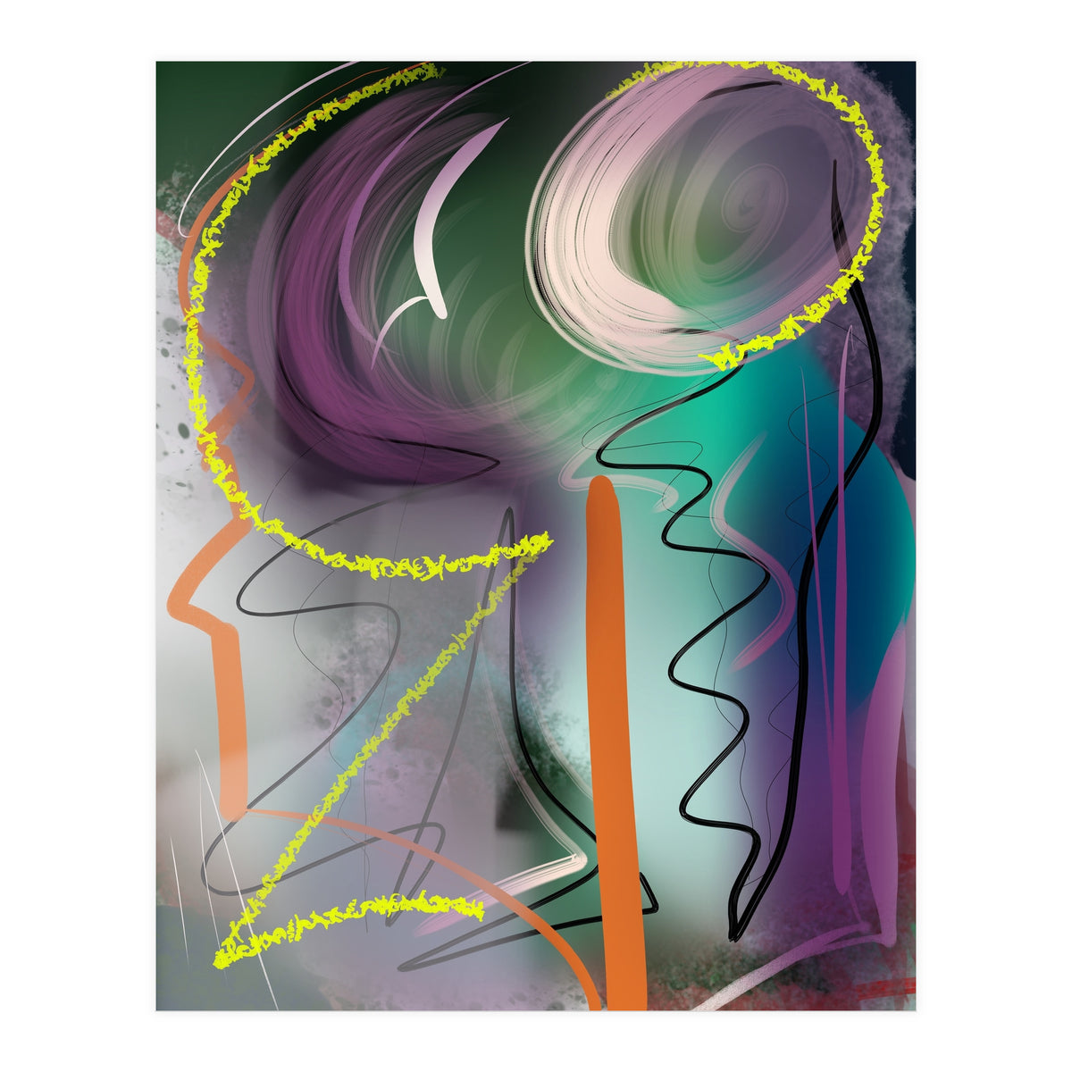 Purple With Glittering Yellow (Print Only)