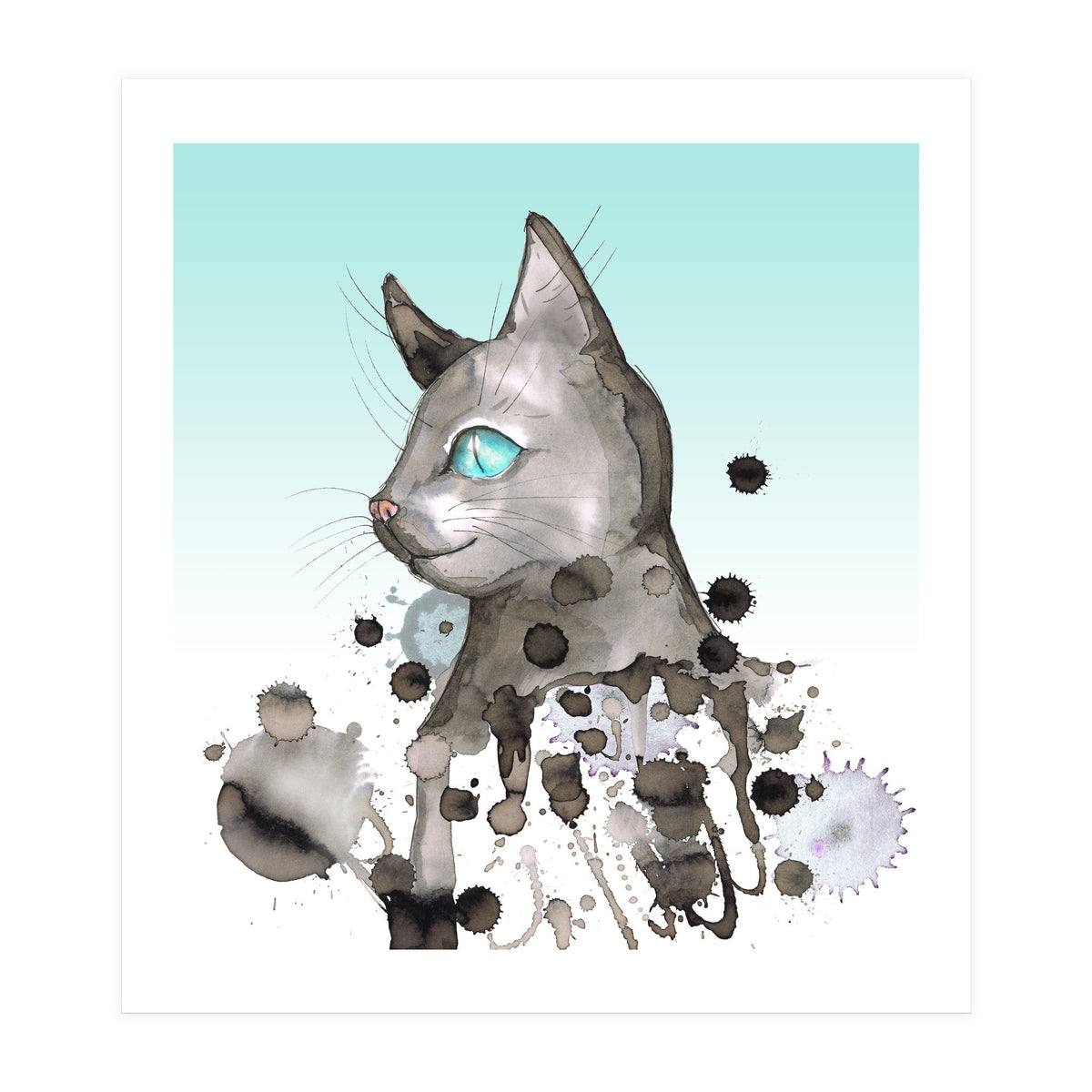 Wild grunge cat (Print Only)