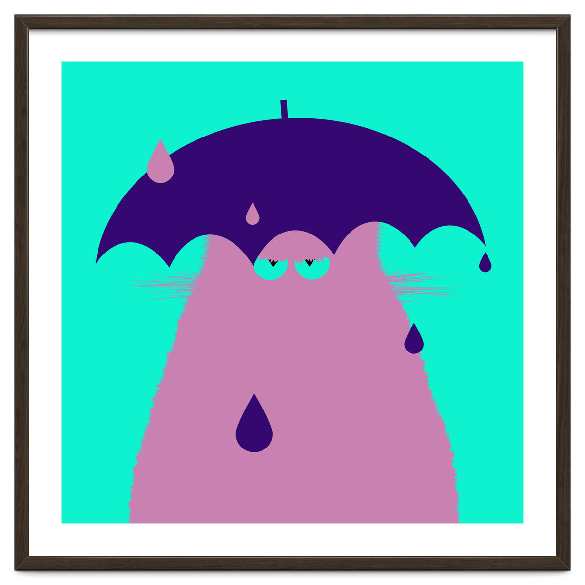Lilac Cat With Umbrella
