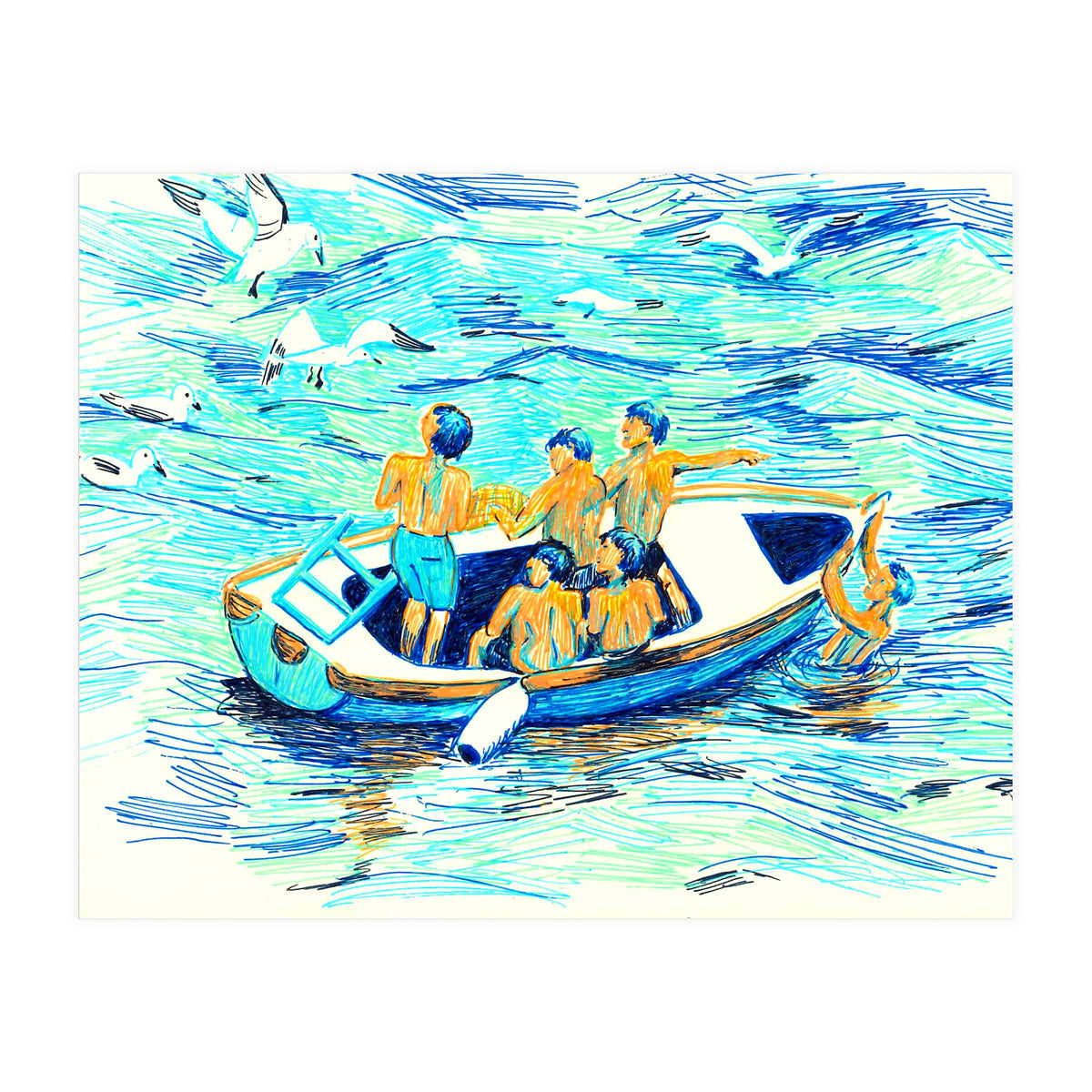 Provence Kids Boat (Print Only)