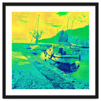 Boats on Green, blue and yellow