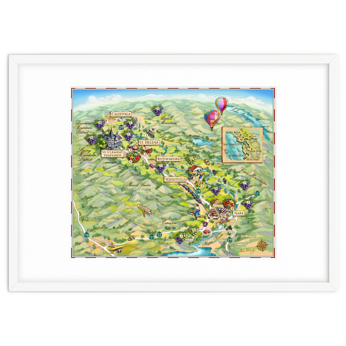 Napa Valley Illustrated Map