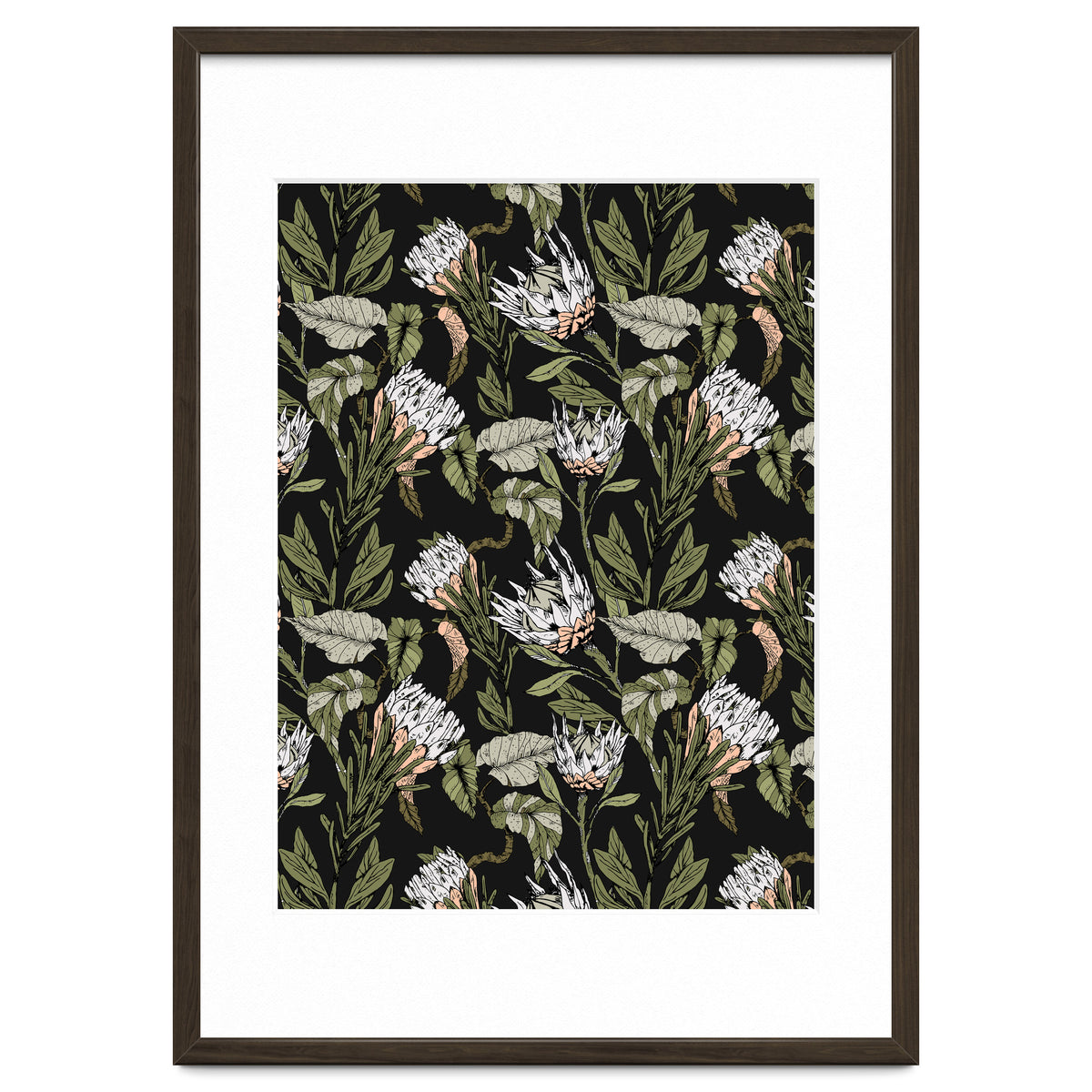 Dark pattern botanical boho