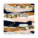 Collage of textured shapes and flowers (Print Only) thumbnail