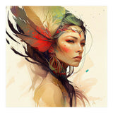 Watercolor Floral Indian Native Woman #14 (Print Only) thumbnail