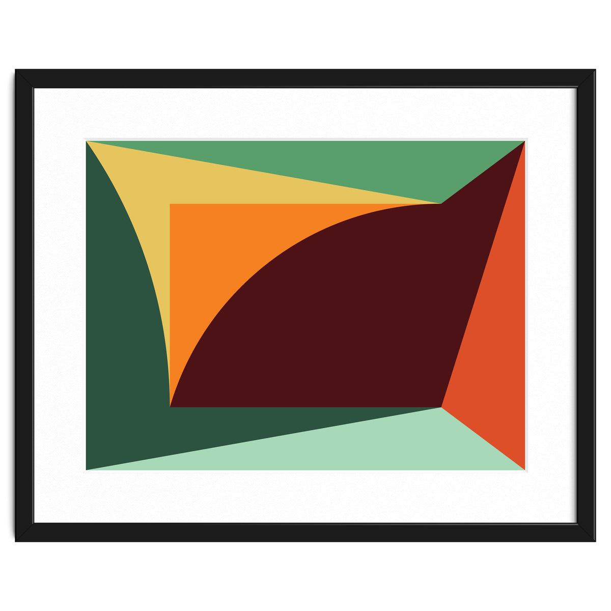 Geometric Shapes No. 18 - orange, green & purple